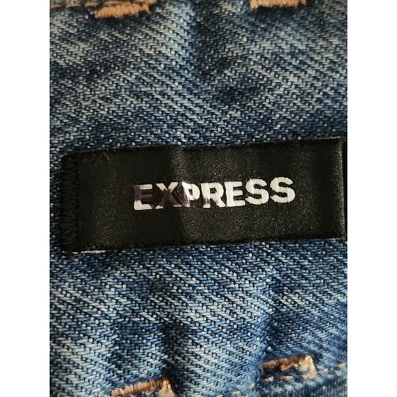 Express Jeans Women's Sz 12R Blue Denim Relaxed Wide-Leg Super High-Rise - Picture 4 of 6